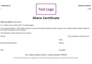 Shareholding Certificate Template Free Share Certificate Template Create Perfect Share