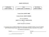 Shareholding Certificate Template Share Certificate Template south Africa Printable