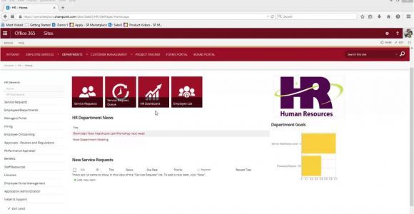 Sharepoint Hr Template Office 365 Sharepoint Hr Human Resources Template Youtube