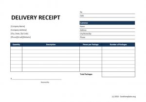 Shipping Ticket Template Delivery Receipt Template Excel Templates Excel