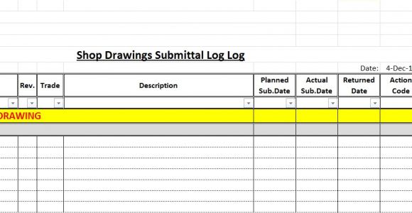 Shop Drawing Log Template How to Create A Shop Drawings Log with Sample File