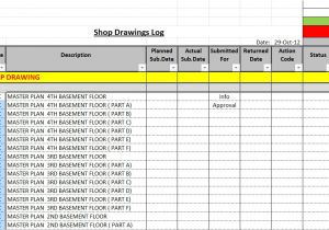 Shop Drawing Log Template How to Create A Shop Drawings Submittas Log with Sample