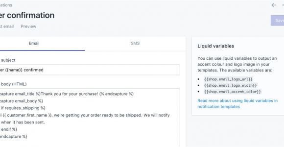 Shopify order Confirmation Email Template Editing Templates Notifications Shopify Help Center