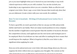 Show Me How to Write A Cover Letter How to Write A Cover Letter for A Resume
