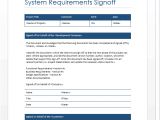 Sign Off Email Template System Requirements Signoff Template Ms Word