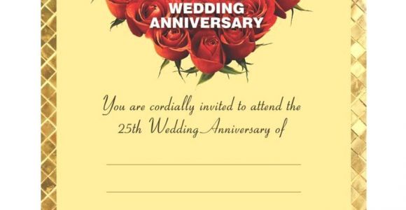 Silver Jubilee Marriage Anniversary Invitation Card 50th Anniversary Invitation Cards In 2020 50th Anniversary