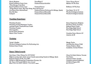 Simple and Impressive Resume format the Best and Impressive Dance Resume Examples Collections