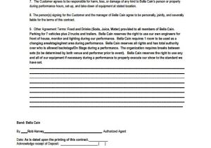 Simple Band Contract Template Band Contract Template 13 Free Samples Examples format