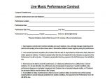 Simple Band Contract Template Performance Contract Template 14 Download Free