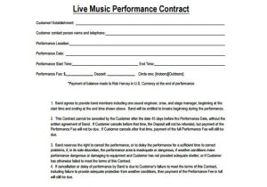 Simple Band Contract Template Performance Contract Template 14 Download Free