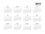 Simple Calendar Template 2014 Simple Calendar 2014 Vector Eps Psdgraphics