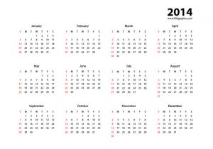 Simple Calendar Template 2014 Simple Calendar 2014 Vector Eps Psdgraphics