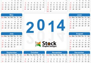 Simple Calendar Template 2014 Template Blue Simple 2014 Calendar Free Vector