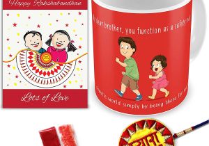 Simple Card Of Raksha Bandhan Indigifts Rakhi Gifts for Brother Pyara Bhaiya with Roli