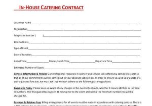 Simple Catering Contract Template 7 Catering Contract form Samples Free Sample Example