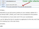 Simple Email format for Sending Resume to Company Cover Letter attached with Email