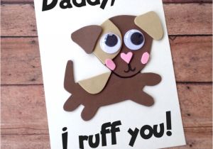 Simple Fathers Day Card Ideas Diy Fathers Day Card Dog Craft Kids Craft Idea Fathers