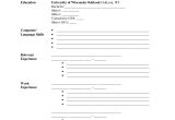 Simple Fill In the Blank Resume Templates Fill In Blank Resume form Fill In the Blank Sample