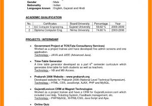 Simple Indian Resume format In Word 7 Cv Indian format theorynpractice