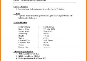 Simple Indian Resume format In Word 7 Cv Indian format theorynpractice