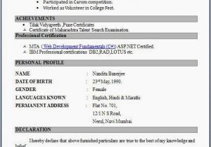 Simple Indian Resume format In Word top 5 Resume formats for Freshers Resume format Download
