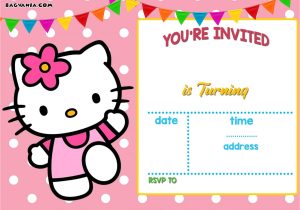 Simple Invitation Card for Birthday 35 Hello Kitty Birthday Invitation Template Hello Kitty