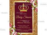 Simple Invitation Card for Debut Gold Glitter Princess Burgundy Floral Baby Shower Invitation