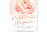 Simple Invitation Card for Debut Watercolor Blush Pink Rose Floral Wedding Invitation