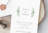 Simple Invitation Card for Wedding Greenery Save the Date Template Boho Wedding Printable