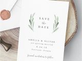 Simple Invitation Card for Wedding Greenery Save the Date Template Boho Wedding Printable