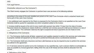 Simple Lawn Care Contract Template 9 Lawn Service Contract Templates Pdf Doc Apple Pages