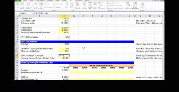 Simple Lbo Model Template Financial Modeling Quick Lesson Simple Lbo Model 1 Of 3