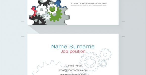 Simple Name Card Template Free Download Engineering Business Card or Name Card Template