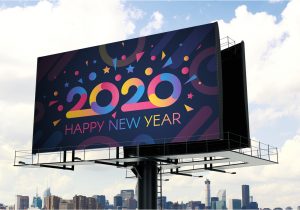 Simple New Year Card Design Modern 2020 Greeting Card