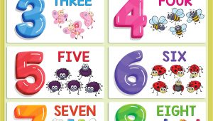 Simple One Child Support Card Numbers Poster Numbers 1 10 for Kids Math Printable