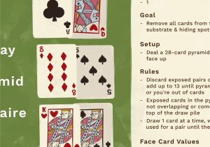 Simple One Child Support Card Pyramid solitaire Card Game Rules