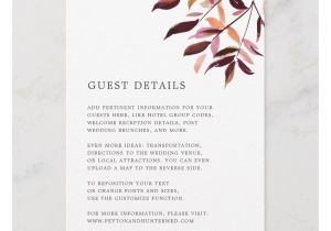 Simple Quotes for A Wedding Card Harvest Wedding Guest Details Card Zazzle Com Con Imagenes
