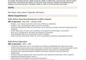 Simple Resume format for Data Entry Operator Data Entry Operator Resume Samples Qwikresume
