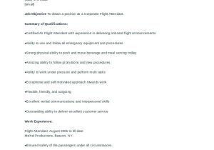 Simple Resume format for Flight attendant 6 Flight attendant Resume Templates Pdf Doc Free