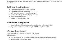 Simple Resume format for Flight attendant Simple Flight attendant Resume Template