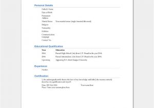 Simple Resume format for Freshers Resume Template for Freshers 18 Samples In Word Pdf