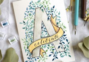 Simple Watercolor Birthday Card Ideas Watercolor Initial Diy Birthday Card Tutorial Birthday