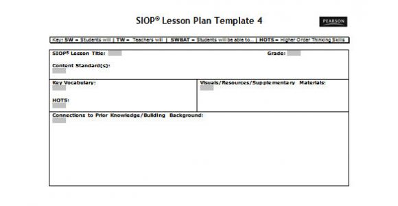 Siop Lesson Plan Template 4 9 Siop Lesson Plan Templates Doc Excel Pdf Free