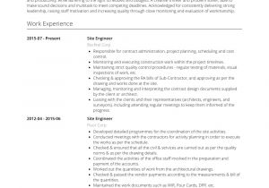 Site Engineer Resume Site Engineer Resume Samples and Templates Visualcv