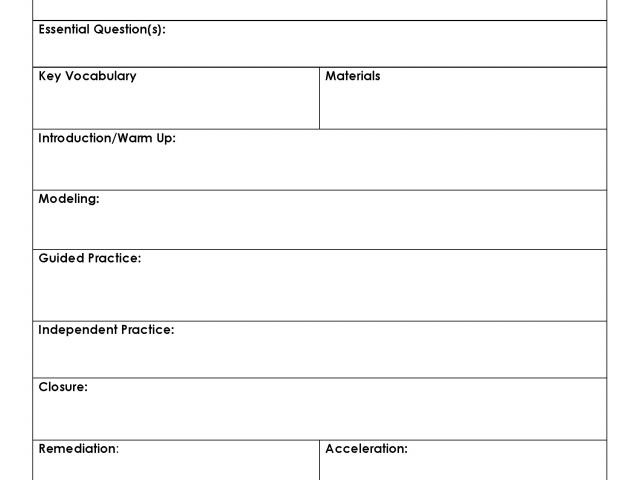 Six Point Lesson Plan Template Work Plan Template Microsoft Office