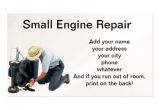 Small Engine Repair Business Card Templates Small Engine Repair Double Sided Standard Business Cards