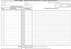 Smed Template Smed Quick Changeover Setup Combination Worksheet