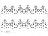 Snowman Paper Chain Template Chainmail Coloring Pages