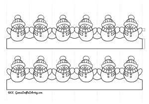 Snowman Paper Chain Template Chainmail Coloring Pages