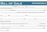 Snowmobile Bill Of Sale Template Free Printable Snowmobile Bill Of Sale for All States
